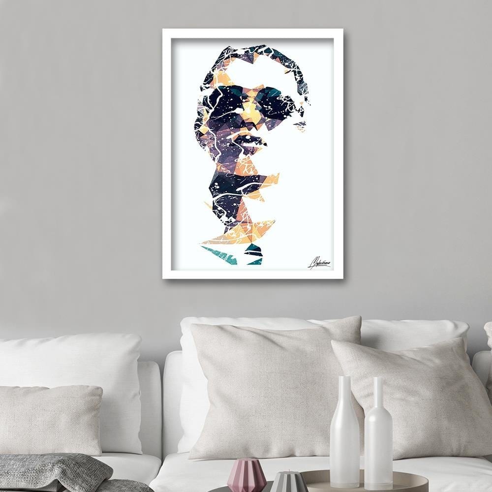 Glezna baltā rāmī - Woman In Glasses  Home Trends DECO