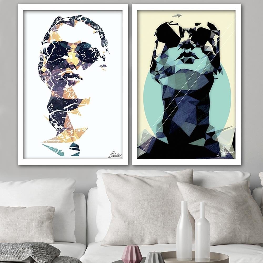 Glezna baltā rāmī - Woman In Glasses  Home Trends DECO