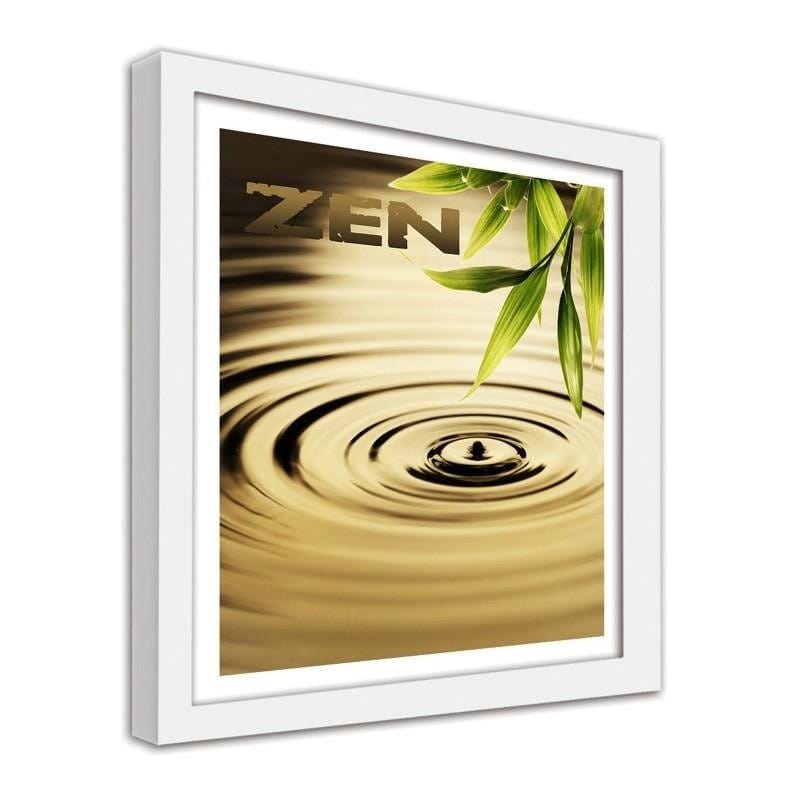 Glezna baltā rāmī - Zen - the element of water  Home Trends DECO