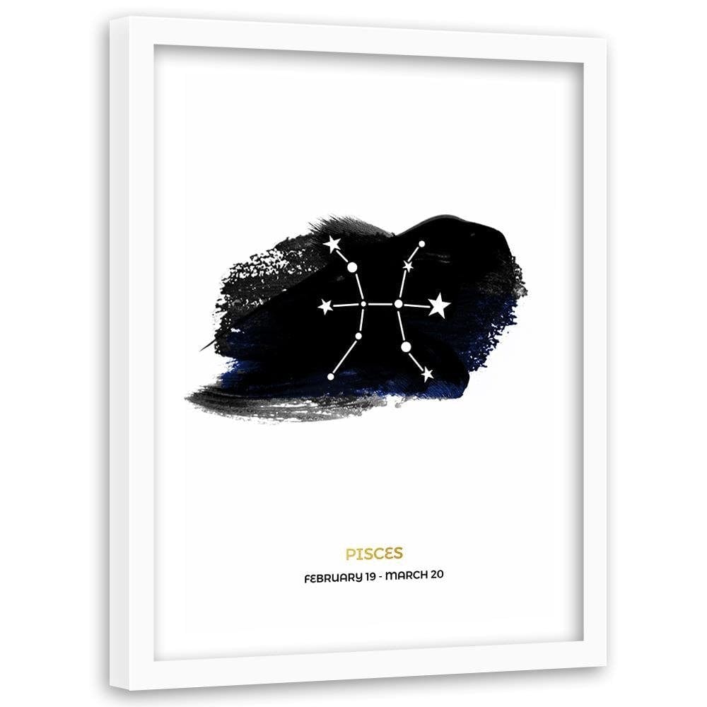 Glezna baltā rāmī - Zodiac Fish  Home Trends DECO