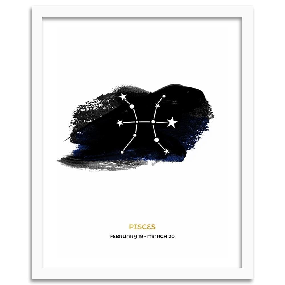 Glezna baltā rāmī - Zodiac Fish  Home Trends DECO