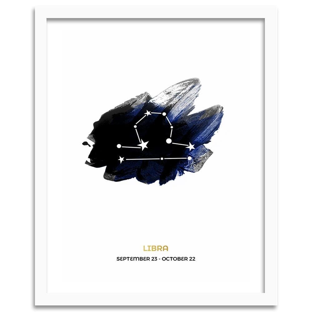 Glezna baltā rāmī - Zodiac Libra  Home Trends DECO