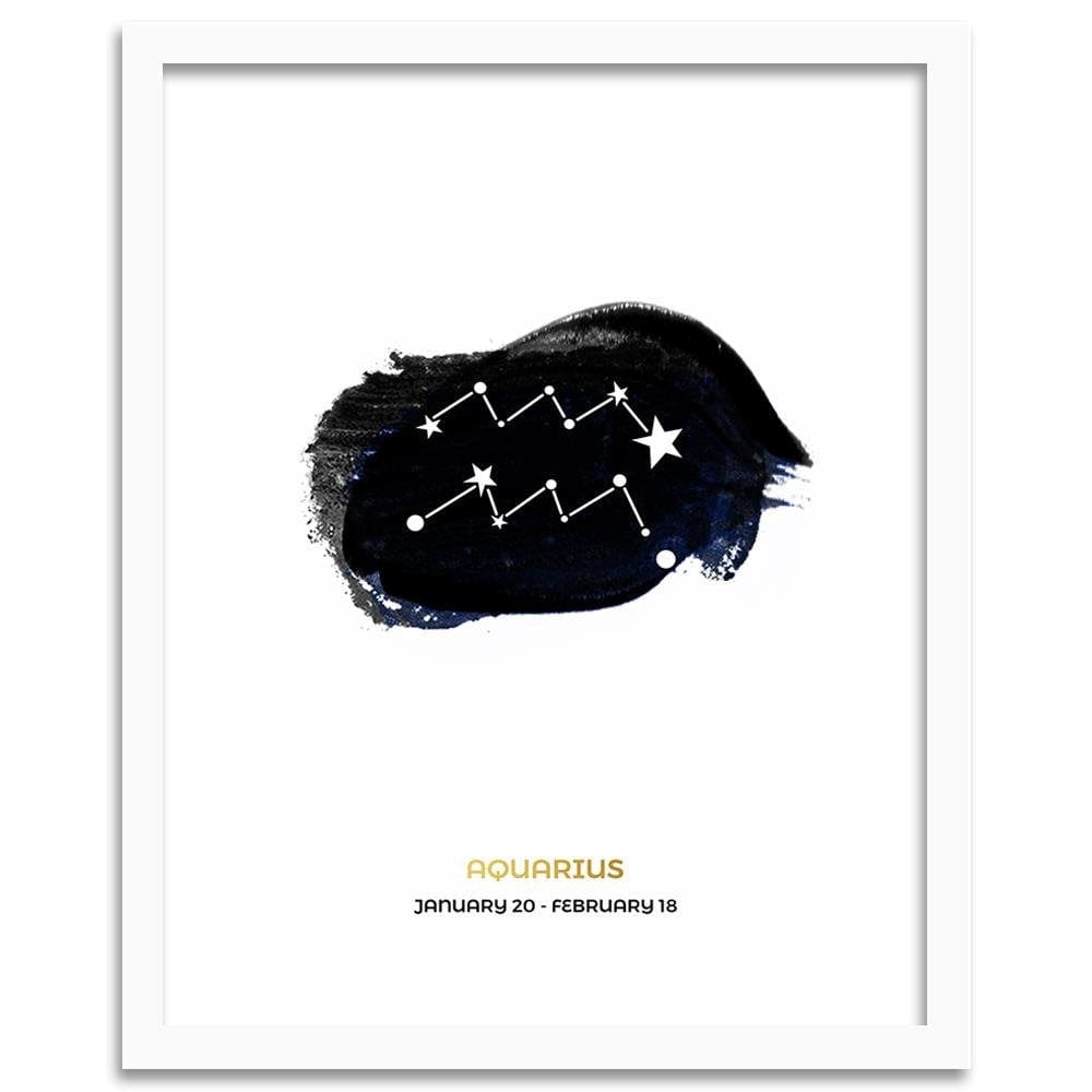 Glezna baltā rāmī - Zodiac Sign Aquarius  Home Trends DECO