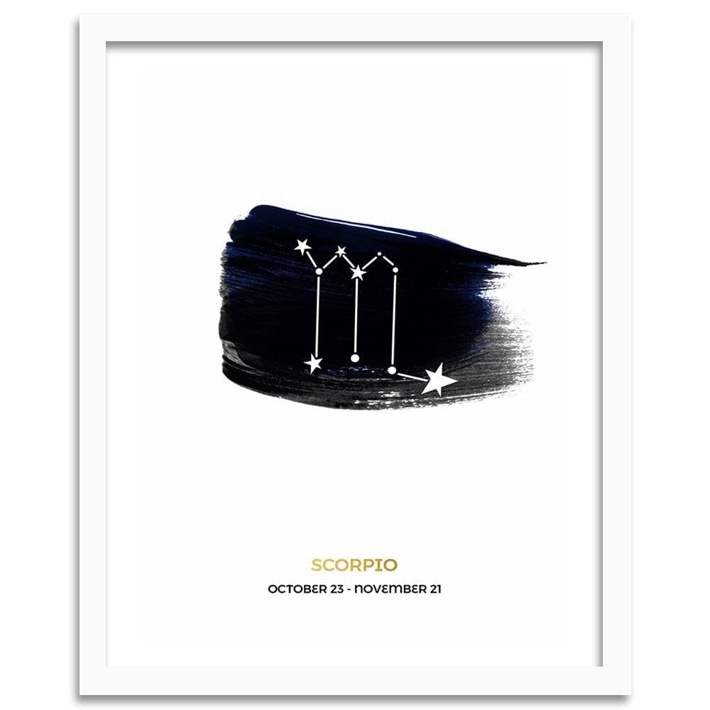 Glezna baltā rāmī - Zodiac Sign Scorpio  Home Trends DECO