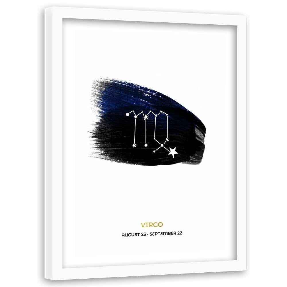 Glezna baltā rāmī - Zodiac Sign Virgo  Home Trends DECO