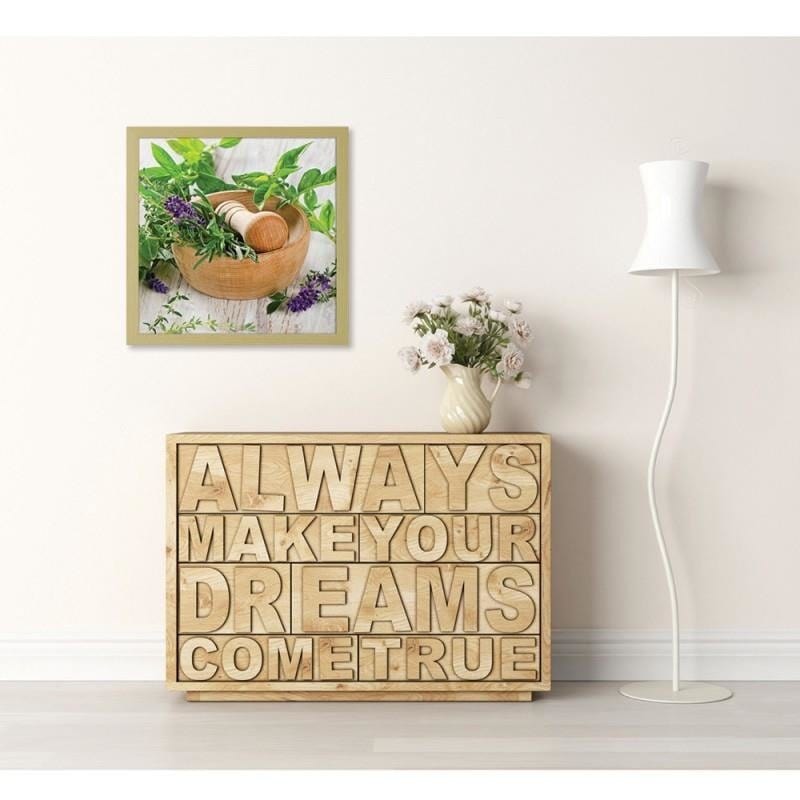 Glezna bēšā rāmī - A mortar with herbs  Home Trends DECO