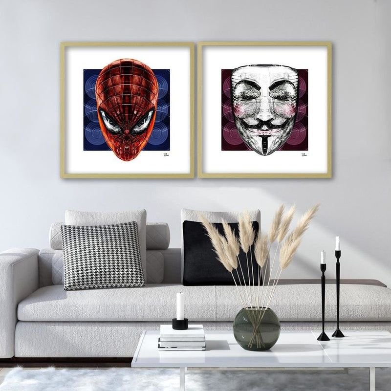 Glezna bēšā rāmī - Anonymous Mask  Home Trends DECO