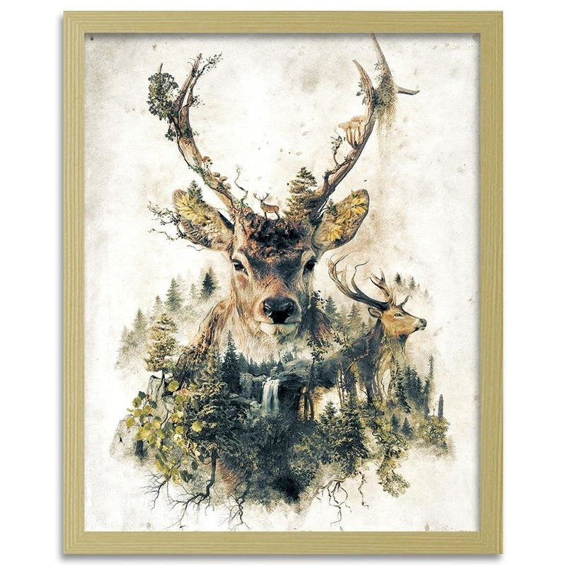 Glezna bēšā rāmī - Artistic Deer  Home Trends DECO
