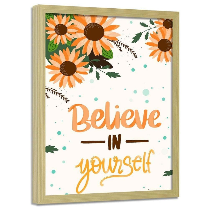 Glezna bēšā rāmī - Believe In Yourself  Home Trends DECO