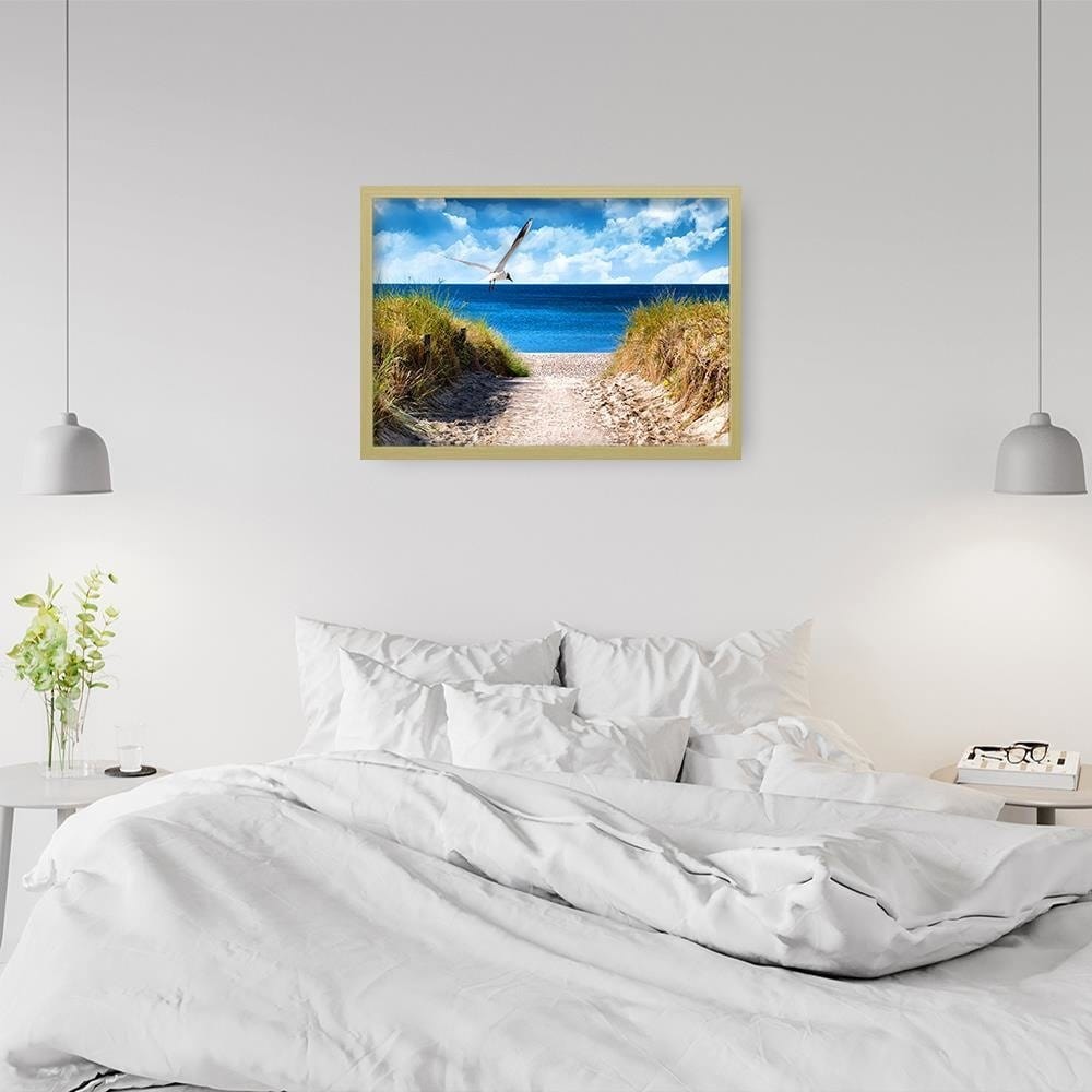 Glezna bēšā rāmī - Bird Above The Beach  Home Trends DECO