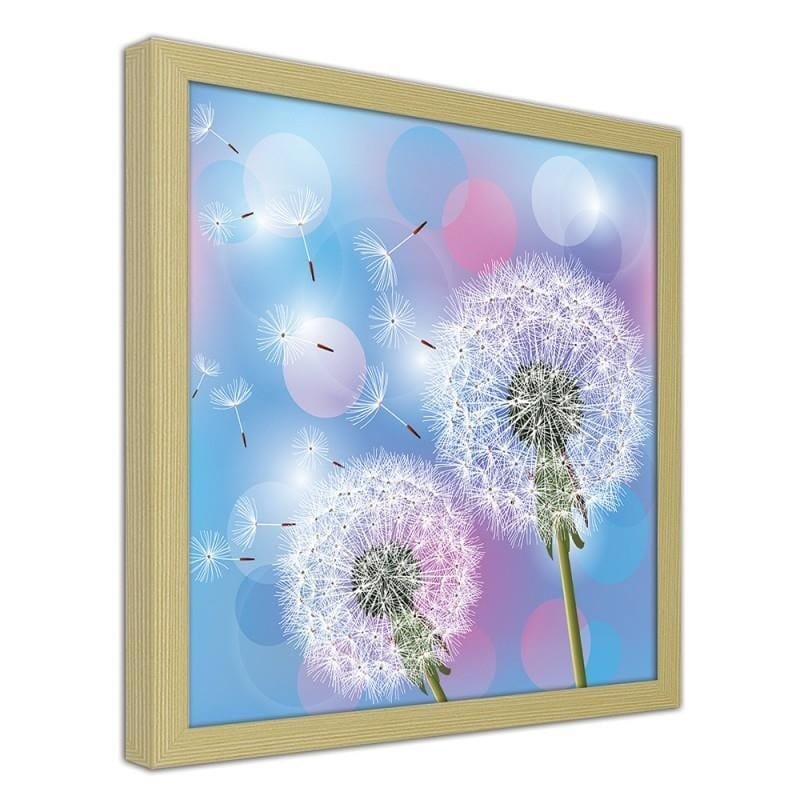 Glezna bēšā rāmī - Blower on blue background  Home Trends DECO