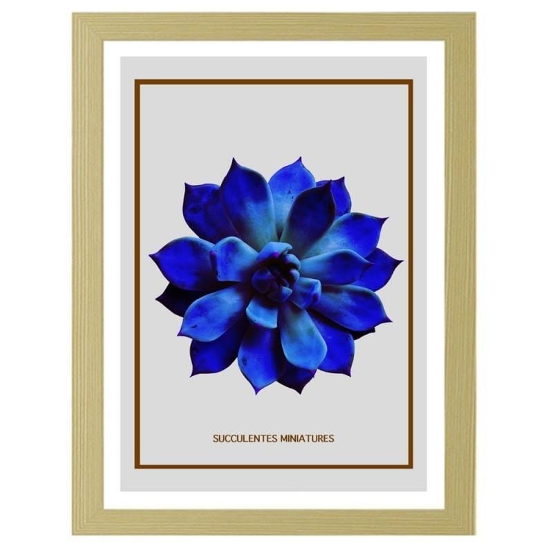 Glezna bēšā rāmī - Blue cactus  Home Trends DECO