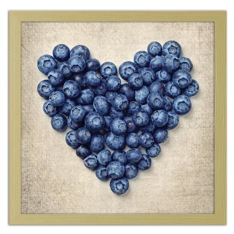 Glezna bēšā rāmī - Blueberry heart  Home Trends DECO
