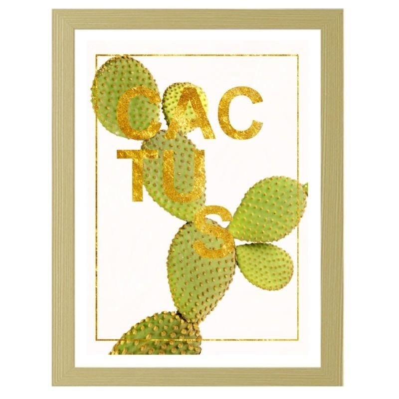 Glezna bēšā rāmī - Cactus 2  Home Trends DECO