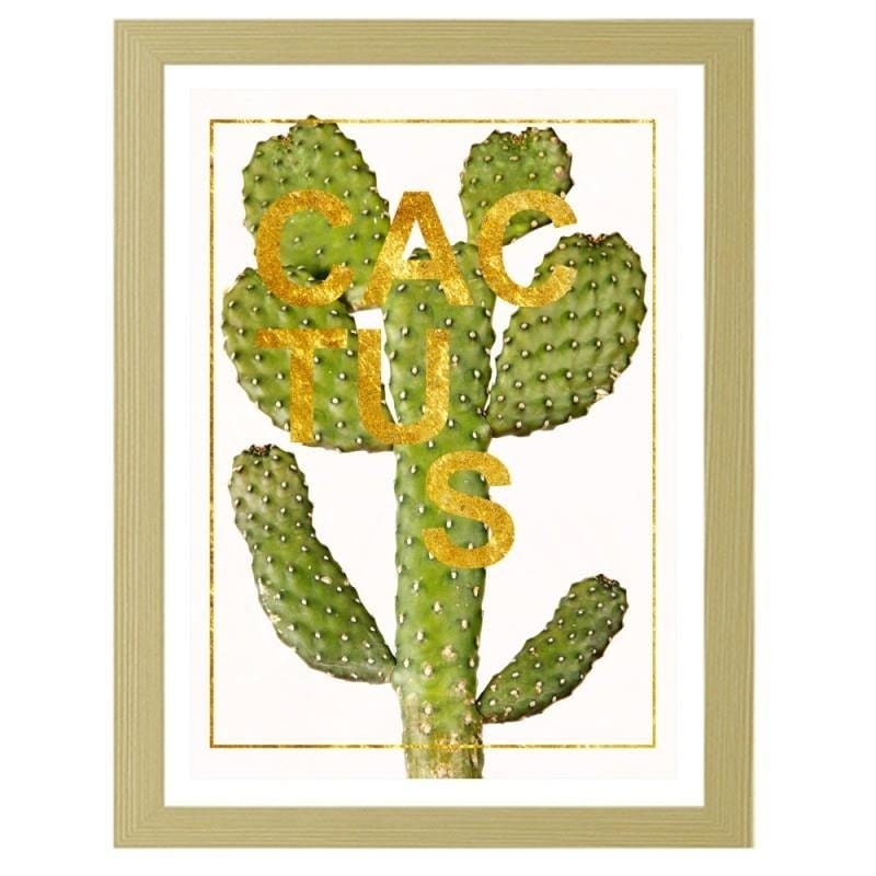 Glezna bēšā rāmī - Cactus  Home Trends DECO