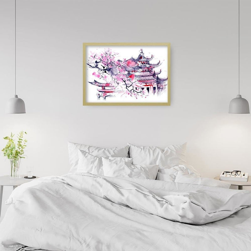 Glezna bēšā rāmī - Colourful Japan Art  Home Trends DECO