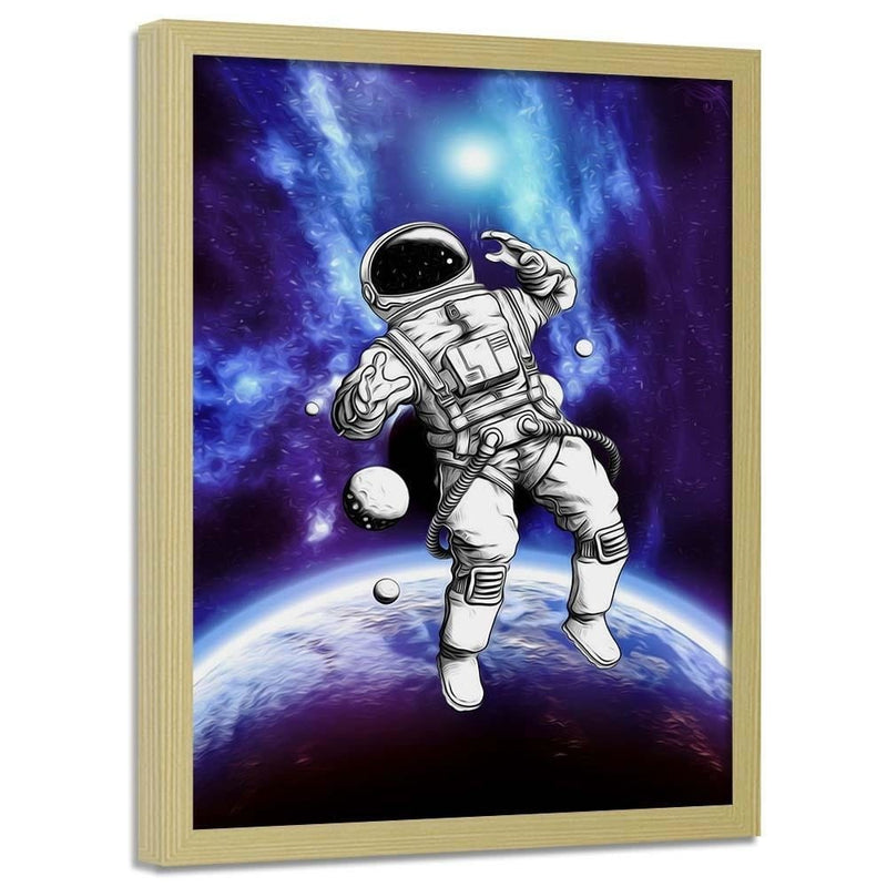 Glezna bēšā rāmī - Cosmonaut In The Space  Home Trends DECO