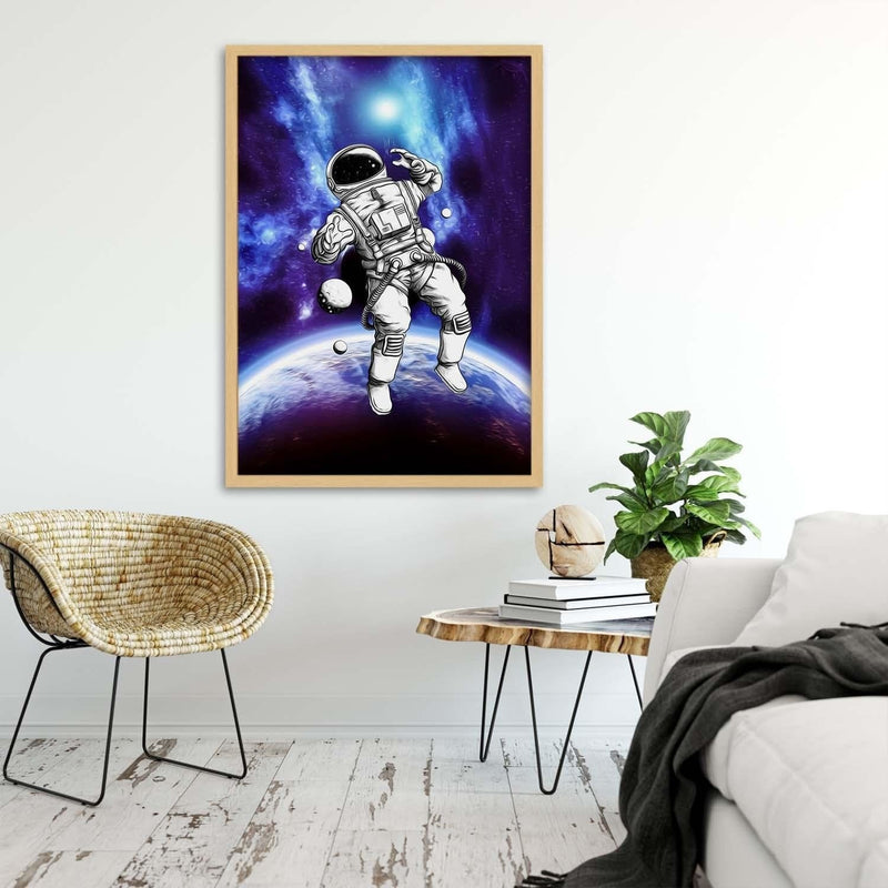 Glezna bēšā rāmī - Cosmonaut In The Space  Home Trends DECO
