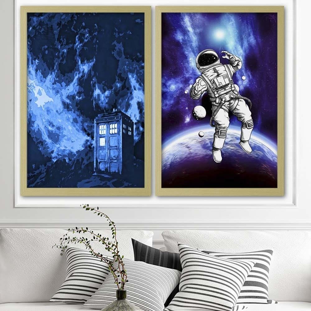 Glezna bēšā rāmī - Cosmonaut In The Space  Home Trends DECO