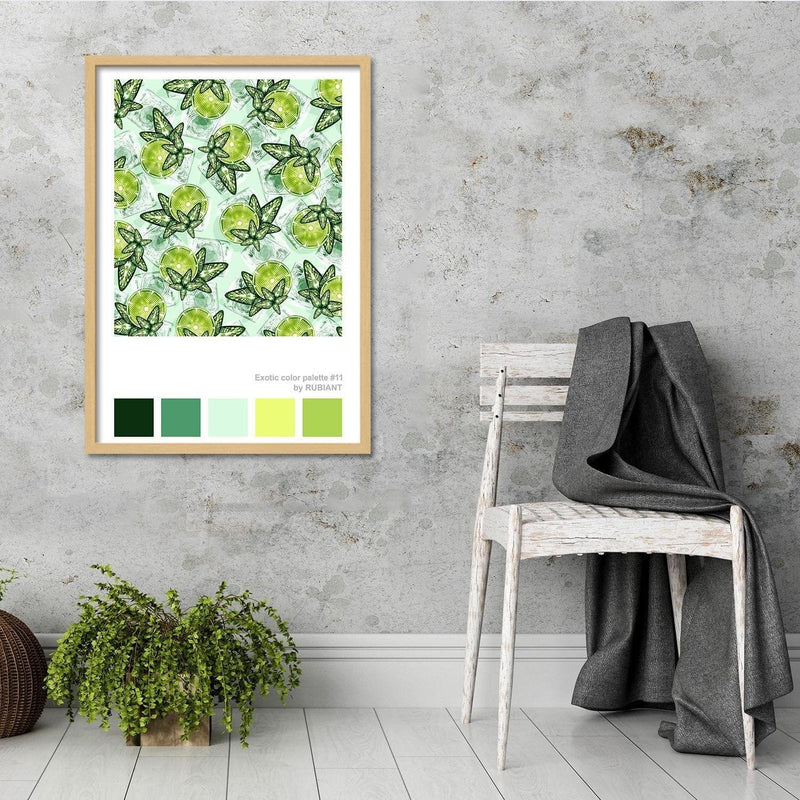 Glezna bēšā rāmī - Digital Art Green  Home Trends DECO