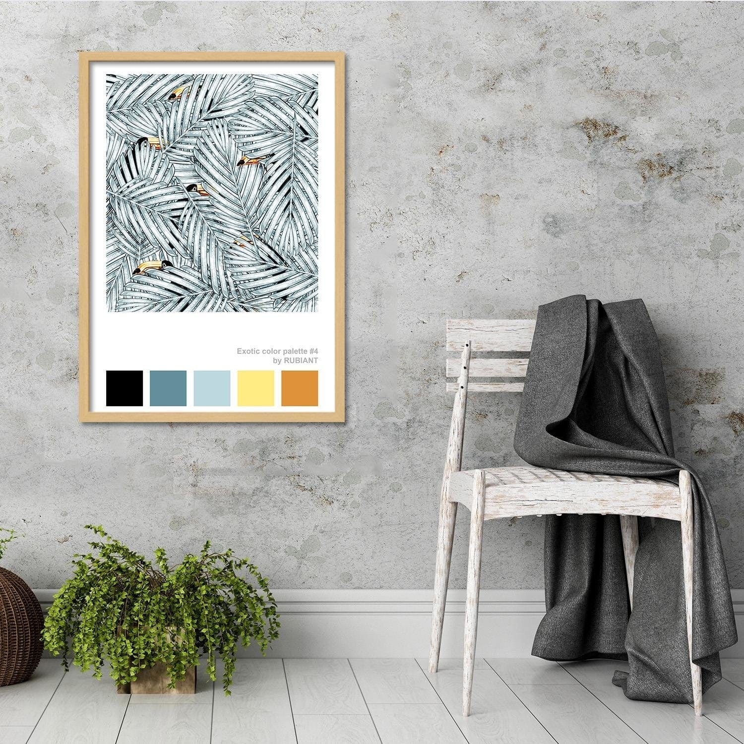 Glezna bēšā rāmī - Digital Art White  Home Trends DECO