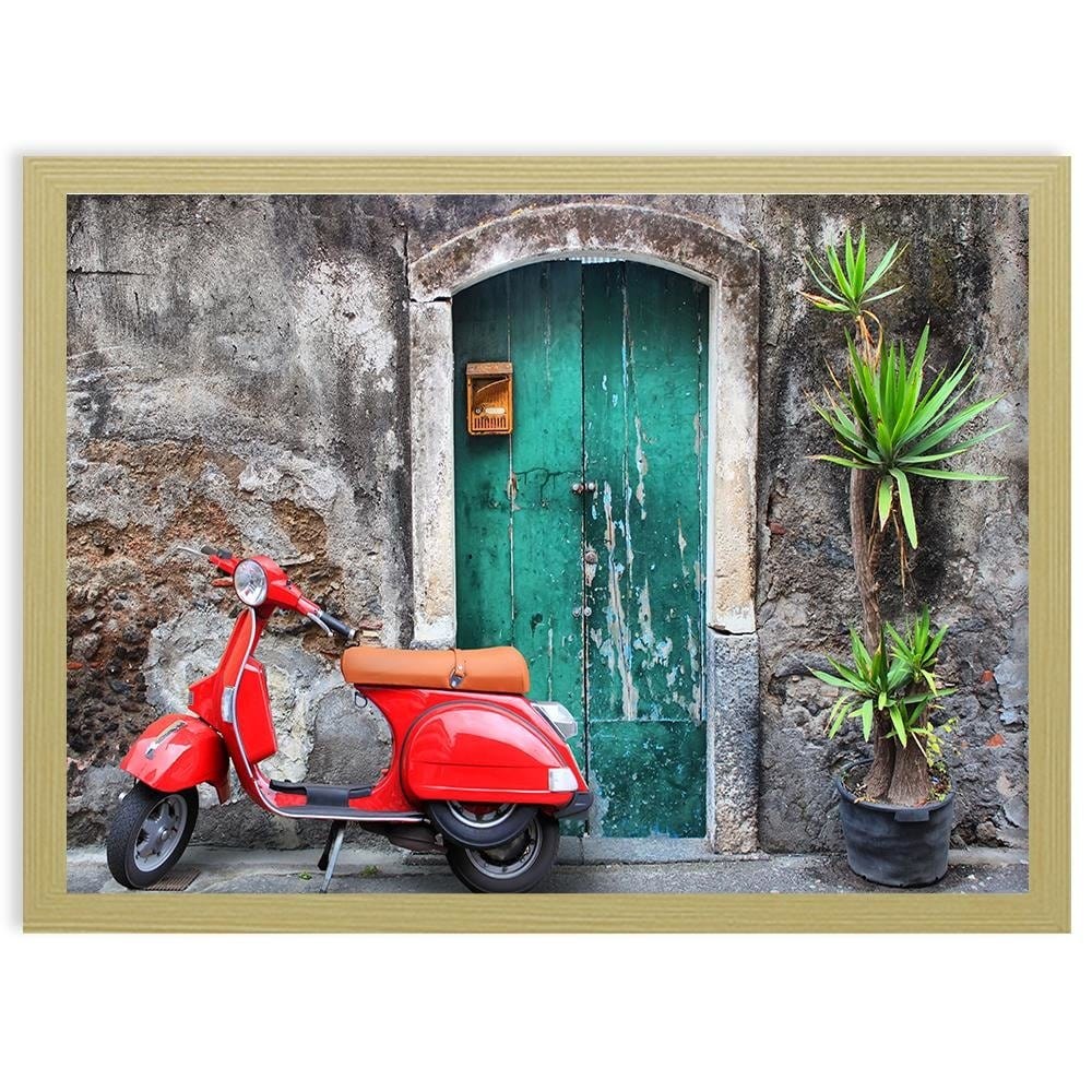 Glezna bēšā rāmī - Doors And Red Scooter  Home Trends DECO