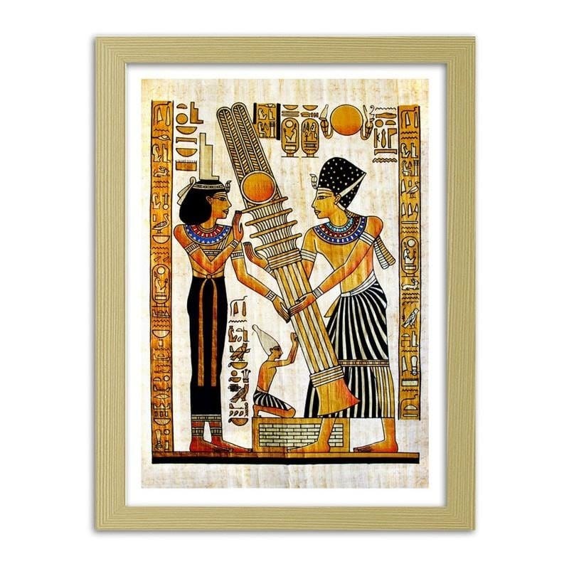 Glezna bēšā rāmī - Egyptian hieroglyphics  Home Trends DECO