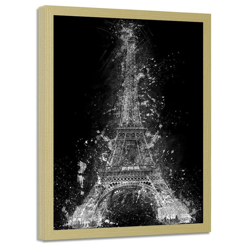 Glezna bēšā rāmī - Eiffel Tower At Night  Home Trends DECO