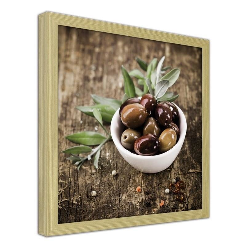 Glezna bēšā rāmī - Fresh olives  Home Trends DECO
