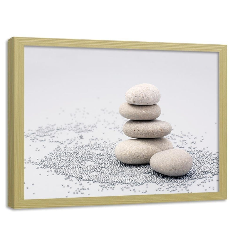 Glezna bēšā rāmī - Gray Zen Stones  Home Trends DECO