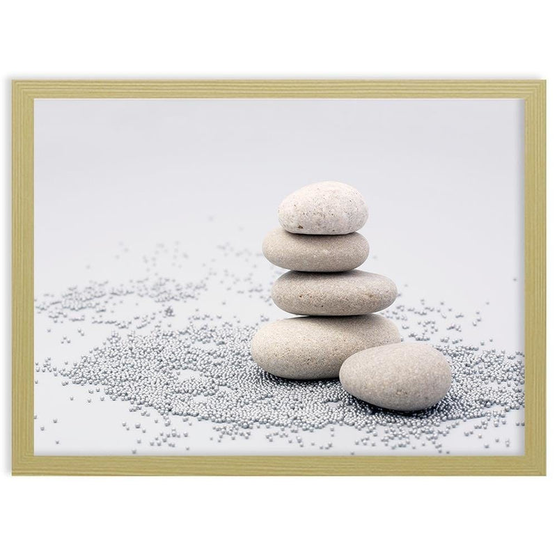 Glezna bēšā rāmī - Gray Zen Stones  Home Trends DECO