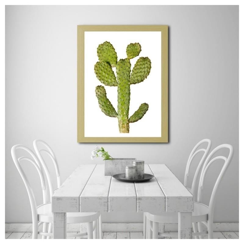 Glezna bēšā rāmī - Green cactus  Home Trends DECO