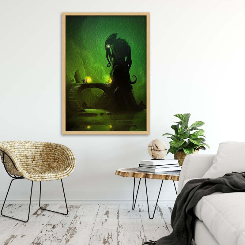 Glezna bēšā rāmī - Green Demon  Home Trends DECO