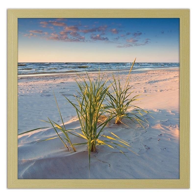 Glezna bēšā rāmī - Green grass on the beach 2  Home Trends DECO
