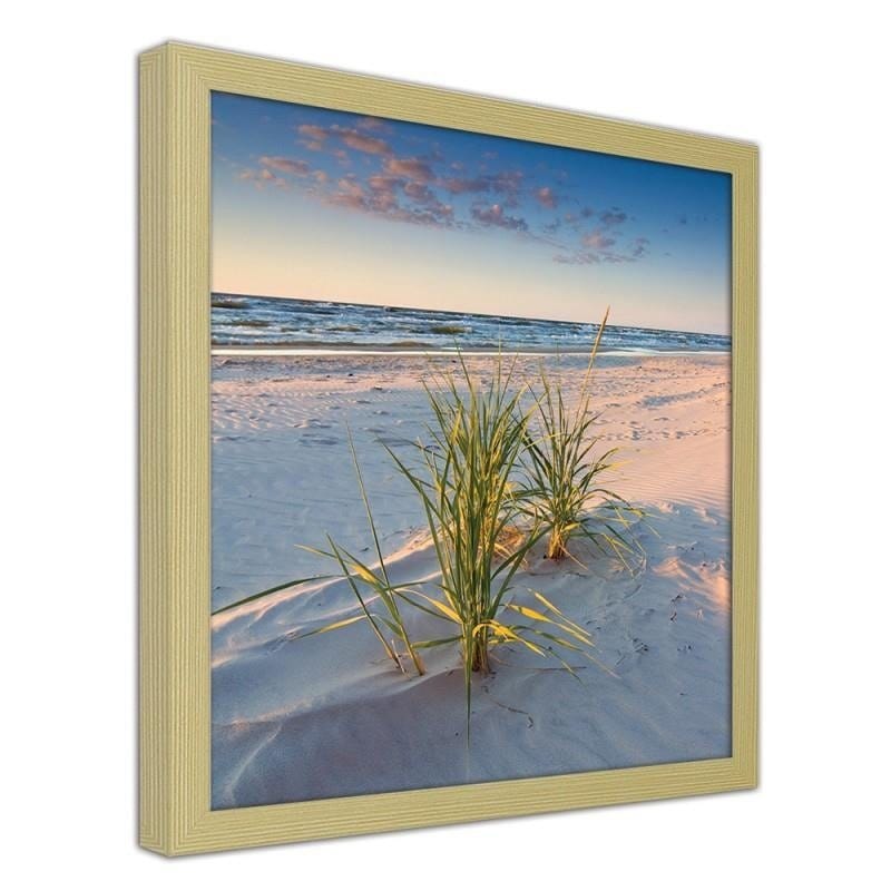 Glezna bēšā rāmī - Green grass on the beach 2  Home Trends DECO
