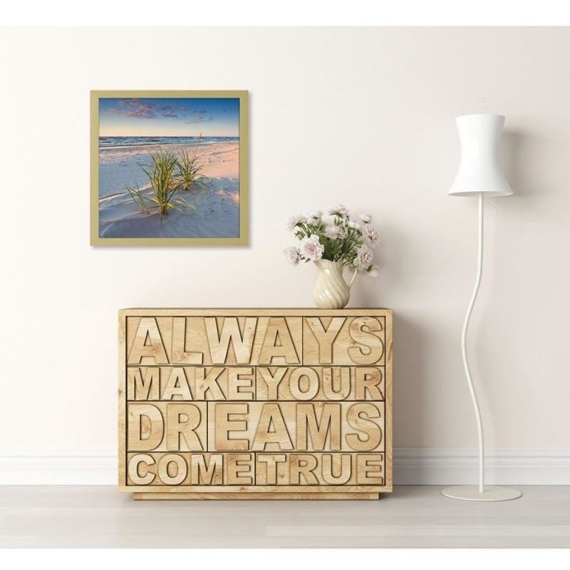 Glezna bēšā rāmī - Green grass on the beach 2  Home Trends DECO
