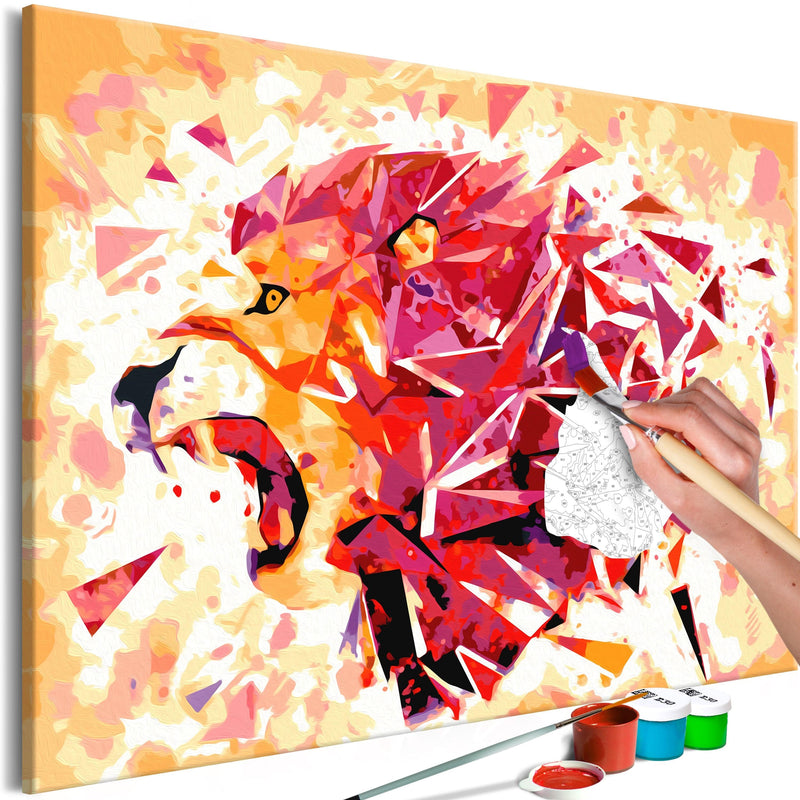 Glezna izkrāso pēc cipariem - Abstract Lion (60x40 cm) Artgeist
