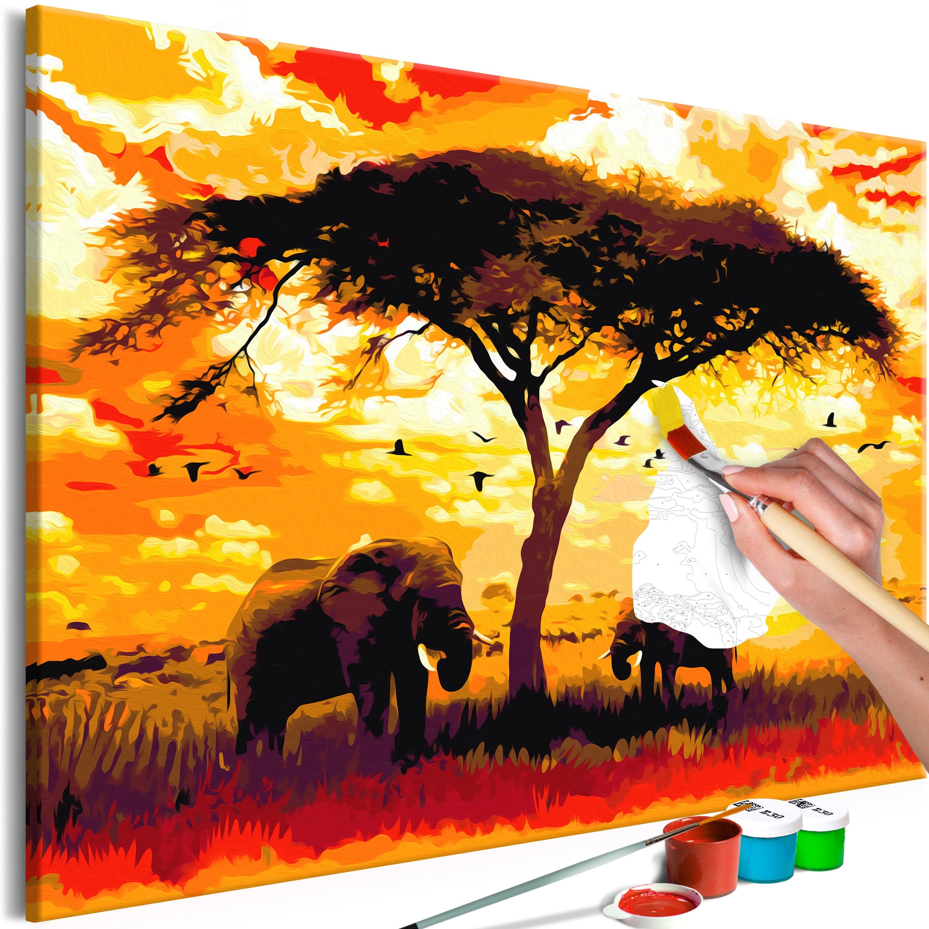 Glezna izkrāso pēc cipariem - Africa at Sunset (120x80 cm) Artgeist