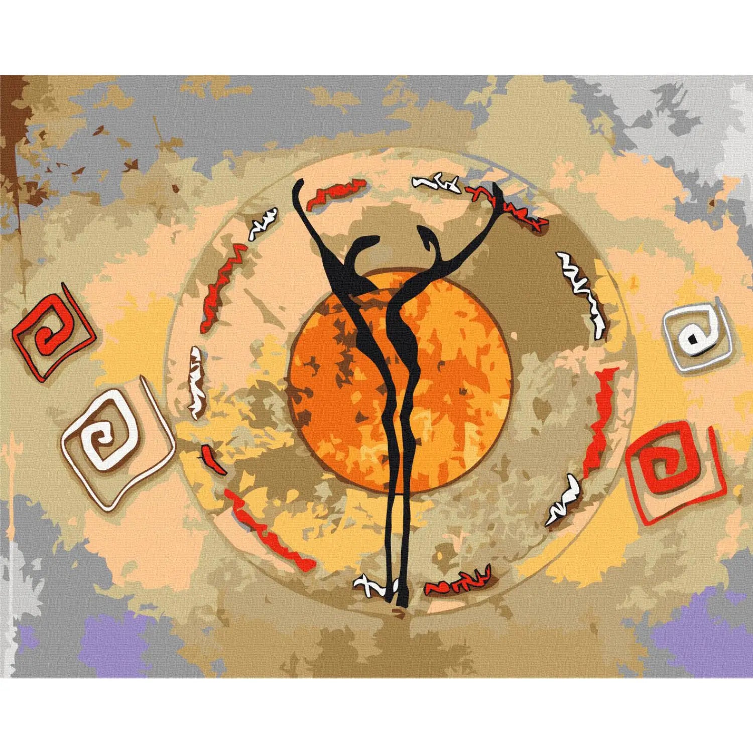 Glezna izkrāso pēc cipariem - African Dance (50x40 cm) Artgeist