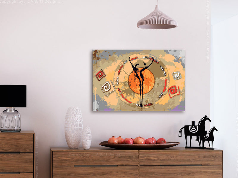 Glezna izkrāso pēc cipariem - African Dance (60x40 cm) Artgeist