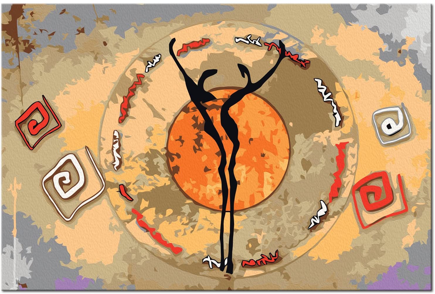 Glezna izkrāso pēc cipariem - African Dance (60x40 cm) Artgeist