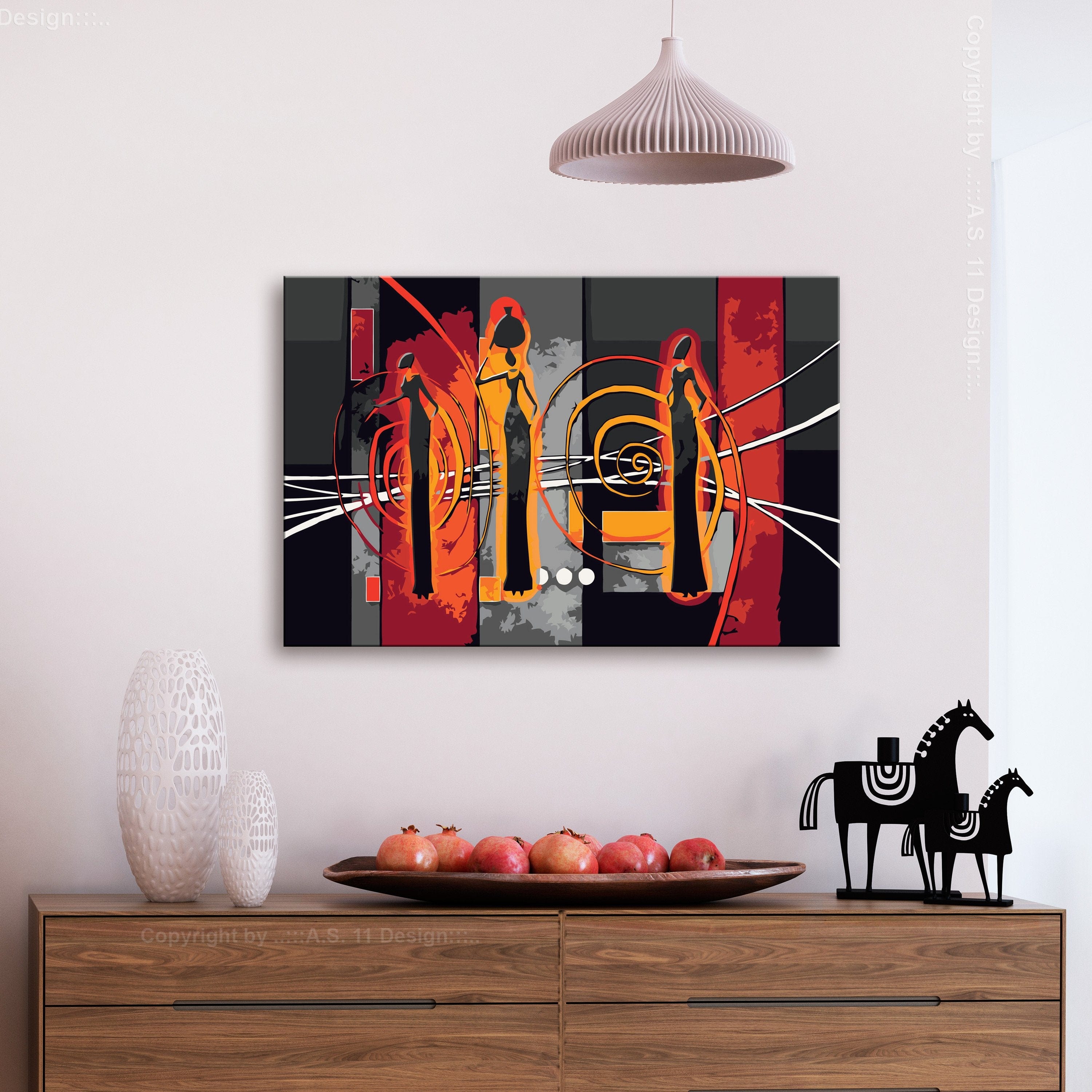 Glezna izkrāso pēc cipariem - African Women (60x40 cm) Artgeist