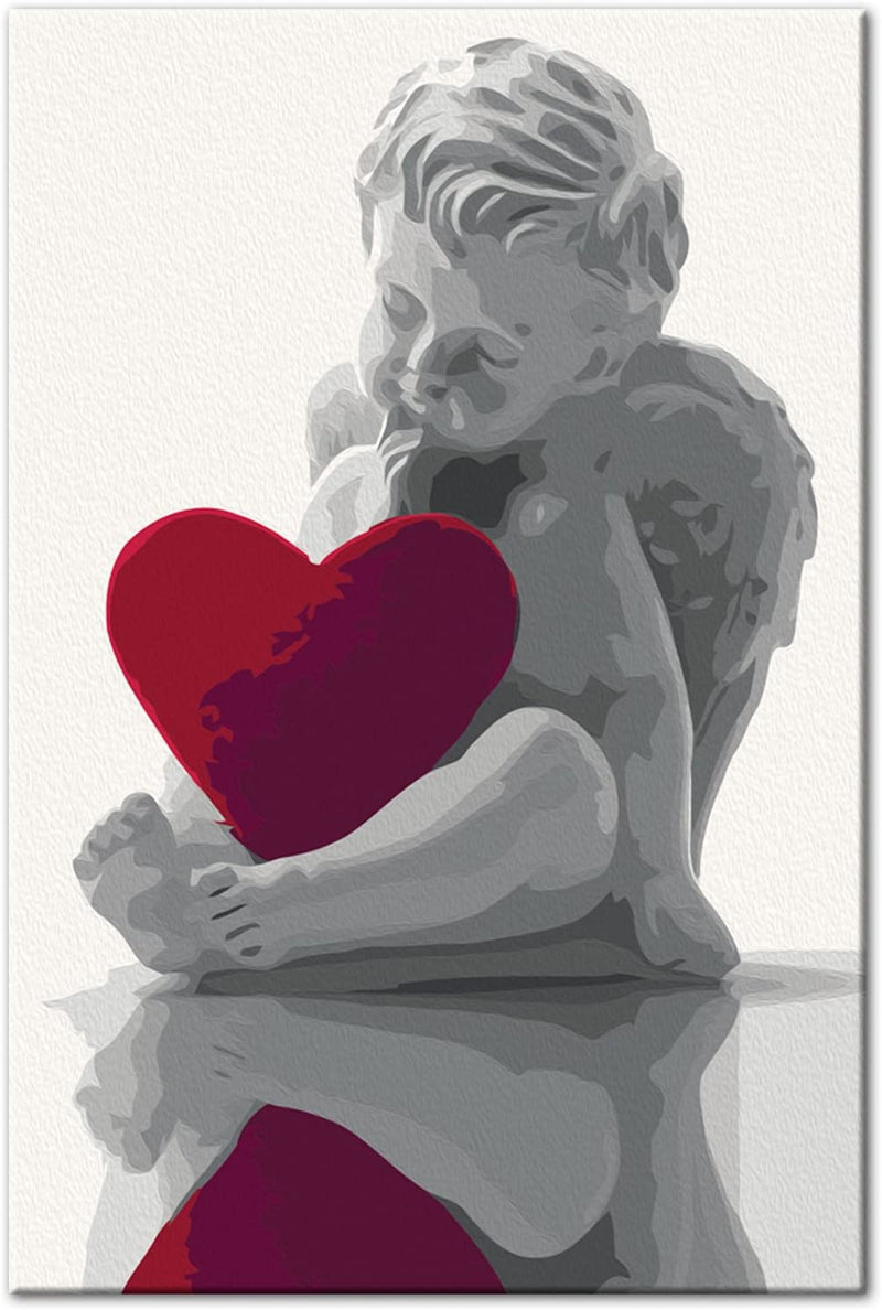 Glezna izkrāso pēc cipariem - Angel (Red Heart) 40x60 cm Artgeist