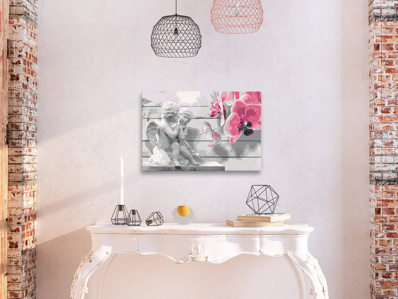 Glezna izkrāso pēc cipariem - Angels (Pink Orchid) 60x40 cm Artgeist