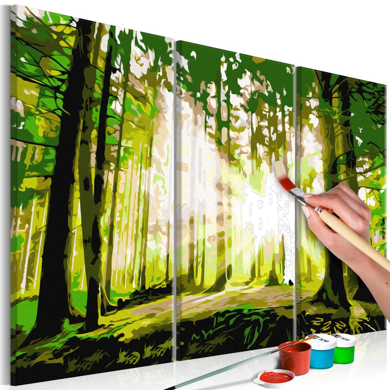 Glezna izkrāso pēc cipariem ar mežu - Pavasara mežs, 120x80 cm Artgeist