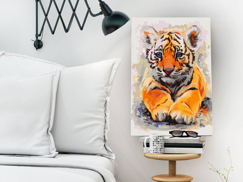 Glezna izkrāso pēc cipariem - Baby Tiger 40x60 cm Artgeist