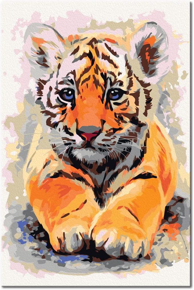 Glezna izkrāso pēc cipariem - Baby Tiger 40x60 cm Artgeist