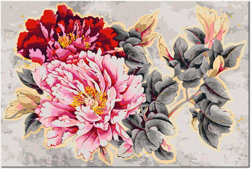 Glezna izkrāso pēc cipariem - Beautiful Peonies (120x80 cm) Artgeist