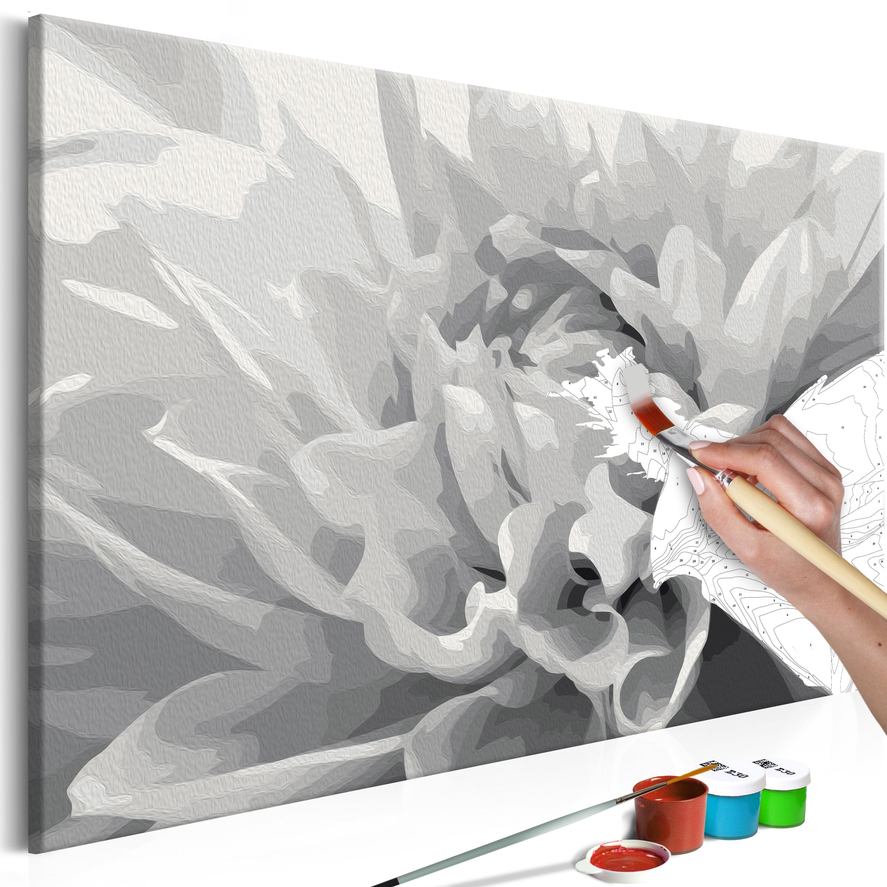 Glezna izkrāso pēc cipariem - Black & White Flower 60x40 cm Artgeist