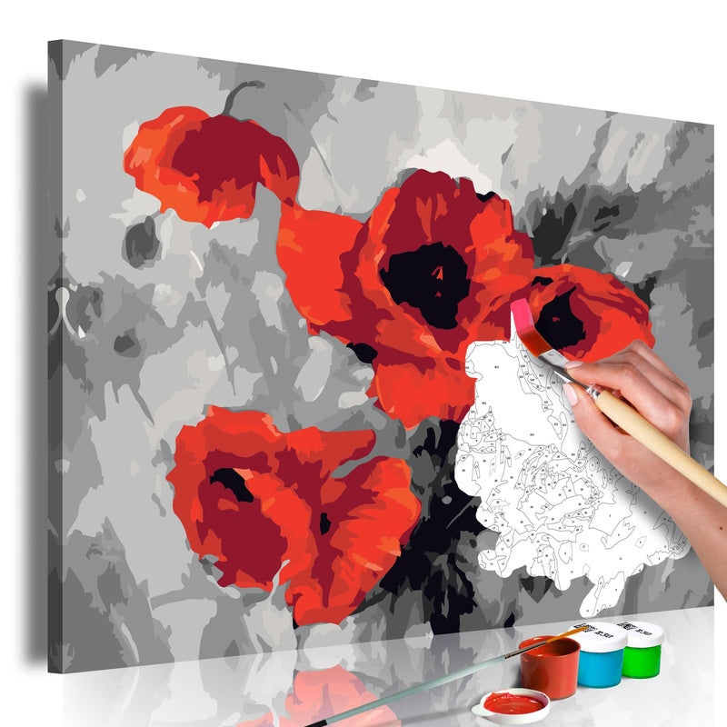 Glezna izkrāso pēc cipariem - Bouquet of Poppies 60x40 cm Artgeist